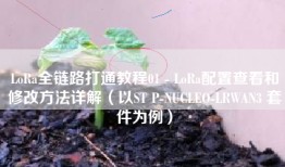 LoRa全链路打通教程01 - LoRa配置查看和修改方法详解（以ST P-NUCLEO-LRWAN3 套件为例）