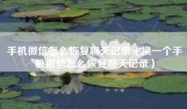 手机微信怎么恢复聊天记录（换一个手机微信怎么恢复聊天记录）