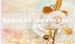 电脑用手机耳机（电脑用手机耳机怎么设置）
