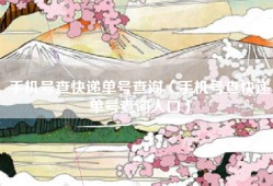 手机号查快递单号查询（手机号查快递单号查询入口）