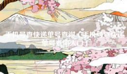 手机号查快递单号查询（手机号查快递单号查询入口）