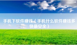 手机下软件赚钱（手机什么软件赚钱多快最安全）