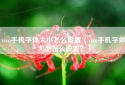 vivo手机字体大小怎么设置（vivo手机字体大小怎么设置？）