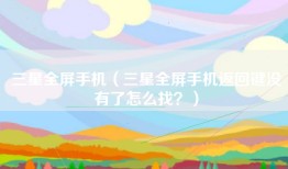 三星全屏手机（三星全屏手机返回键没有了怎么找？）