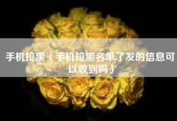 手机拉黑（手机拉黑名单了发的信息可以收到吗）