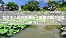 苹果手机序列号开头（苹果手机序列号查询）