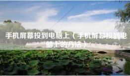 手机屏幕投到电脑上（手机屏幕投到电脑上的方法）