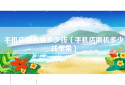 手机店刷机要多少钱（手机店刷机多少钱苹果）