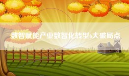 数智赋能产业数智化转型6大破局点