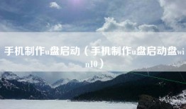 手机制作u盘启动（手机制作u盘启动盘win10）