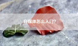 自媒体怎么入门？