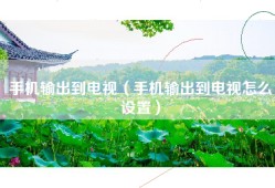 手机输出到电视（手机输出到电视怎么设置）