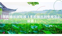 手机输出到电视（手机输出到电视怎么设置）