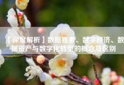 【深度解析】数据要素、数字经济、数据资产与数字化转型的概念及区别