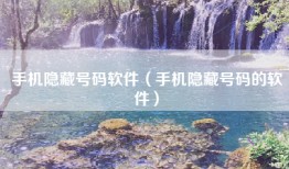 手机隐藏号码软件（手机隐藏号码的软件）
