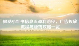 揭秘小红书信息流盈利路径，广告投放流程与赚钱攻略一览