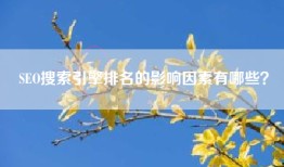 SEO搜索引擎排名的影响因素有哪些？