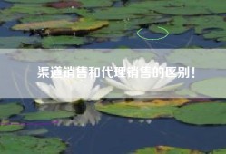 渠道销售和代理销售的区别！