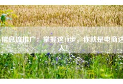 信息流推广：掌握这10步，你就是电商达人！