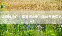 信息流推广：掌握这10步，你就是电商达人！