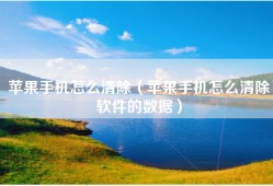 苹果手机怎么清除（苹果手机怎么清除软件的数据）