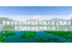 苹果手机如何添加手写输入法（苹果手机如何添加手写输入法i）