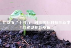 北京市“十四五”时期国际科技创新中心建设规划发布