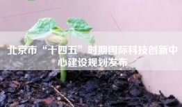 北京市“十四五”时期国际科技创新中心建设规划发布