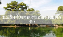 怎么给手机加内存(怎么给手机加内存卡)