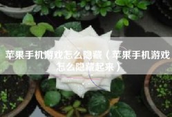 苹果手机游戏怎么隐藏（苹果手机游戏怎么隐藏起来）