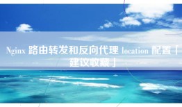 Nginx 路由转发和反向代理 location 配置「建议收藏」