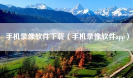 手机录像软件下载（手机录像软件app）