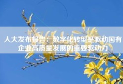 人大发布报告：数字化转型是驱动国有企业高质量发展的重要驱动力