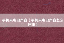 手机来电没声音（手机来电没声音怎么回事）