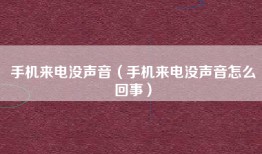 手机来电没声音（手机来电没声音怎么回事）