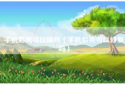 手机后壳可以换吗（手机后壳可以修复吗）