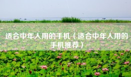 适合中年人用的手机（适合中年人用的手机推荐）