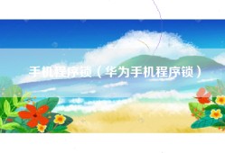 手机程序锁（华为手机程序锁）
