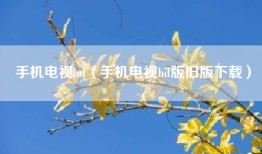 手机电视hd（手机电视hd版旧版下载）