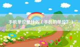 手机单位是什么（手机的单位？）