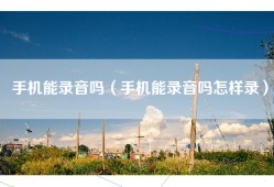手机能录音吗（手机能录音吗怎样录）