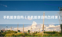 手机能录音吗（手机能录音吗怎样录）