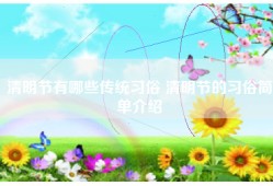 清明节有哪些传统习俗 清明节的习俗简单介绍