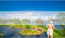 APP产品的运营推广方案范文