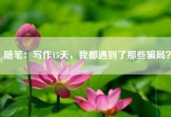 随笔：写作15天，我都遇到了那些骗局？