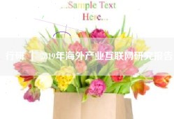 行研 ｜ 2019年海外产业互联网研究报告