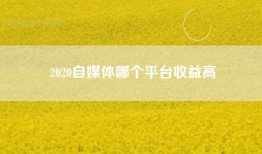 2020自媒体哪个平台收益高
