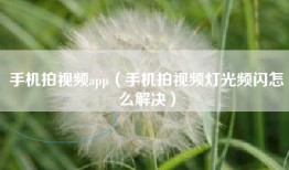手机拍视频app（手机拍视频灯光频闪怎么解决）