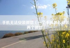 手机无法安装微信（一个手机怎么安装两个微信）
