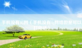 手机没有4G网（手机没有4g网络但是可以打电话）